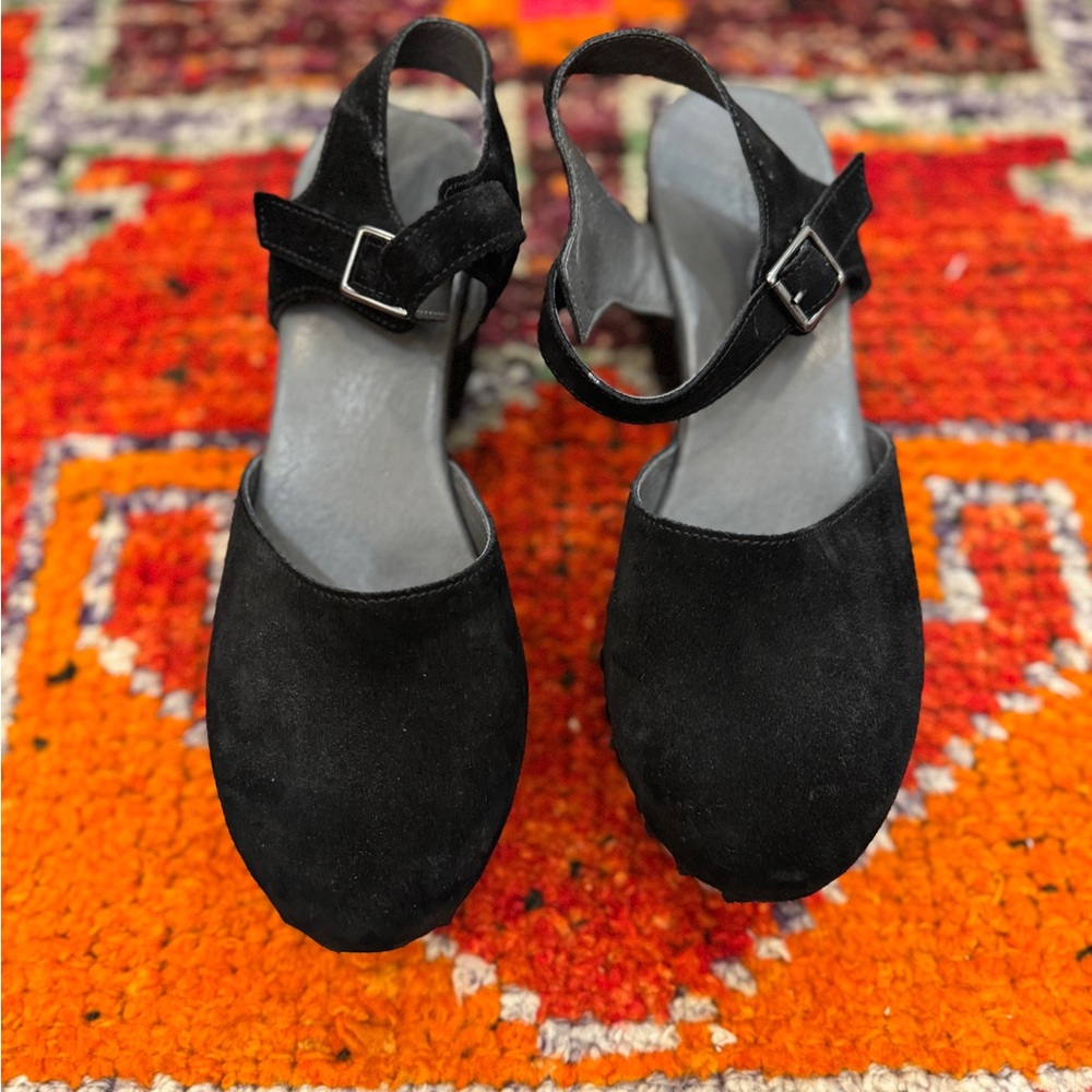 Chocolat Blu Black Suede Studded Mules - Picture 3 of 8